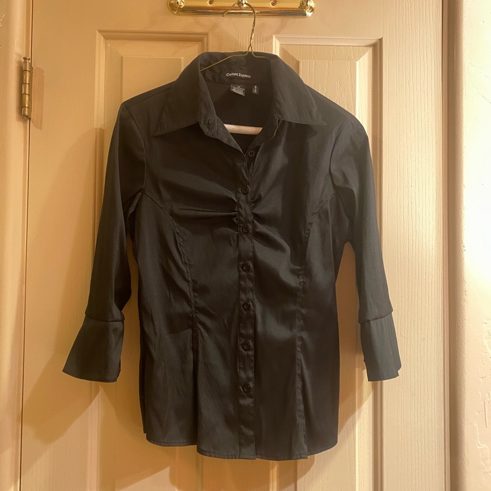 Ruched front stretch blouse